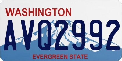 WA license plate AVQ2992