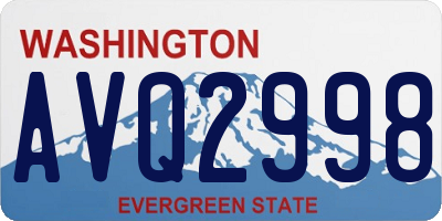 WA license plate AVQ2998