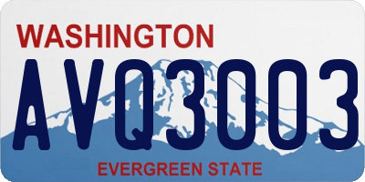 WA license plate AVQ3003