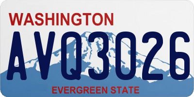 WA license plate AVQ3026