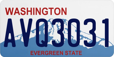 WA license plate AVQ3031