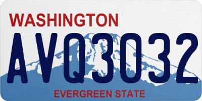 WA license plate AVQ3032