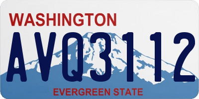 WA license plate AVQ3112