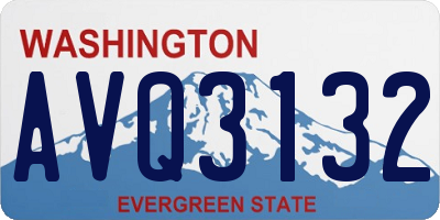 WA license plate AVQ3132