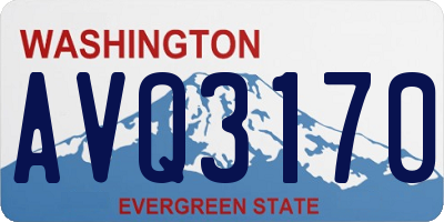 WA license plate AVQ3170