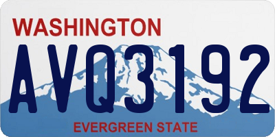 WA license plate AVQ3192