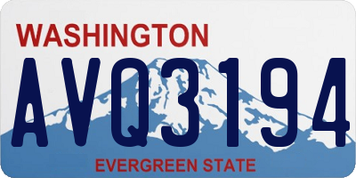 WA license plate AVQ3194