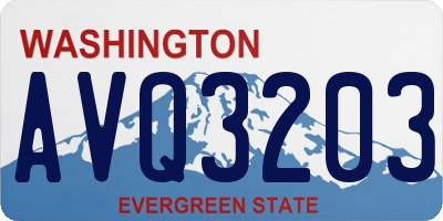 WA license plate AVQ3203