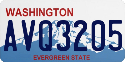 WA license plate AVQ3205