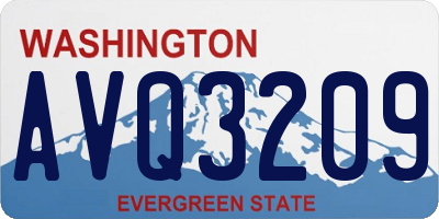 WA license plate AVQ3209