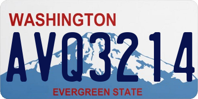 WA license plate AVQ3214