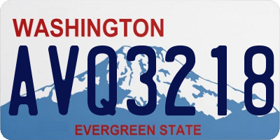 WA license plate AVQ3218