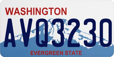WA license plate AVQ3230