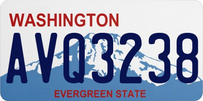 WA license plate AVQ3238