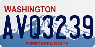 WA license plate AVQ3239