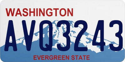 WA license plate AVQ3243