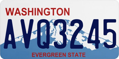 WA license plate AVQ3245
