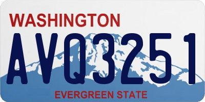 WA license plate AVQ3251