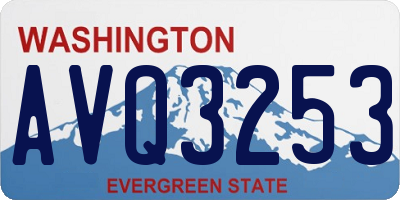 WA license plate AVQ3253
