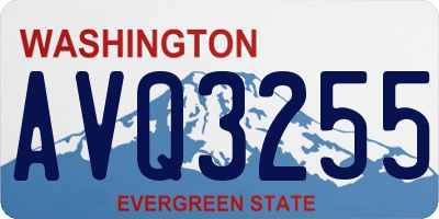 WA license plate AVQ3255