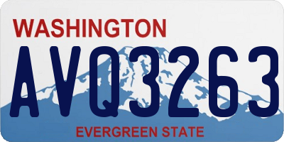 WA license plate AVQ3263