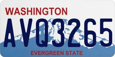 WA license plate AVQ3265