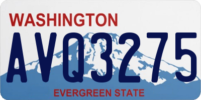 WA license plate AVQ3275