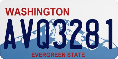 WA license plate AVQ3281