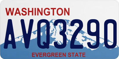 WA license plate AVQ3290