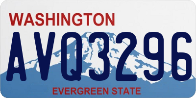 WA license plate AVQ3296