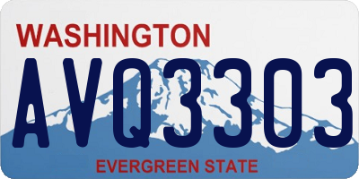 WA license plate AVQ3303