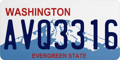 WA license plate AVQ3316