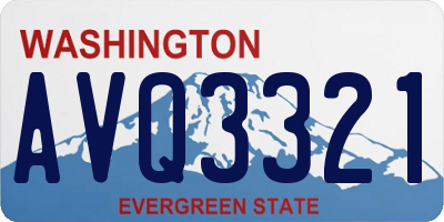 WA license plate AVQ3321