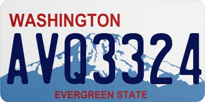 WA license plate AVQ3324