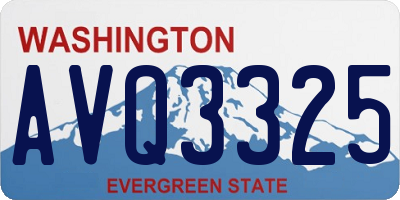 WA license plate AVQ3325