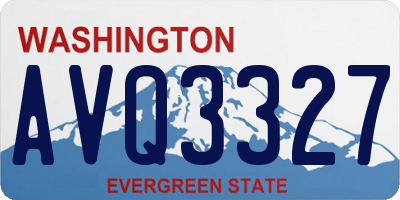 WA license plate AVQ3327