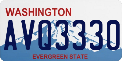 WA license plate AVQ3330