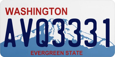 WA license plate AVQ3331