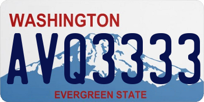 WA license plate AVQ3333