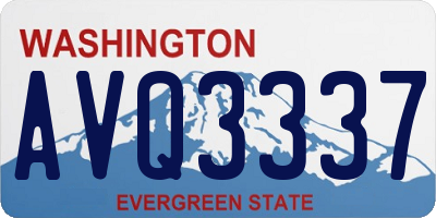 WA license plate AVQ3337