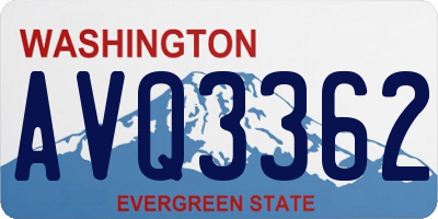 WA license plate AVQ3362