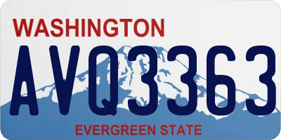 WA license plate AVQ3363
