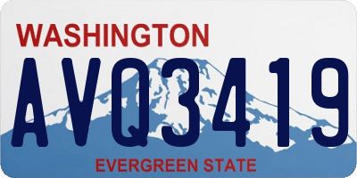 WA license plate AVQ3419