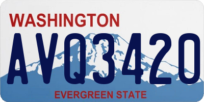 WA license plate AVQ3420