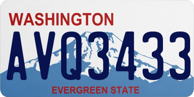WA license plate AVQ3433