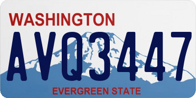 WA license plate AVQ3447