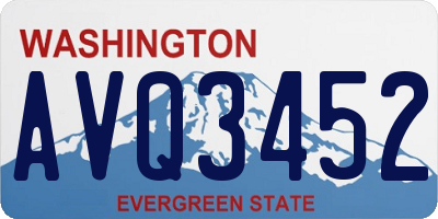 WA license plate AVQ3452