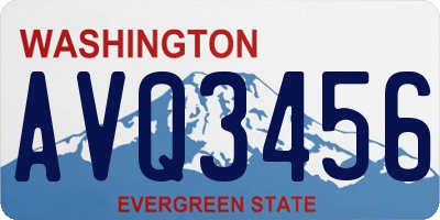 WA license plate AVQ3456