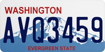 WA license plate AVQ3459