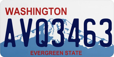 WA license plate AVQ3463